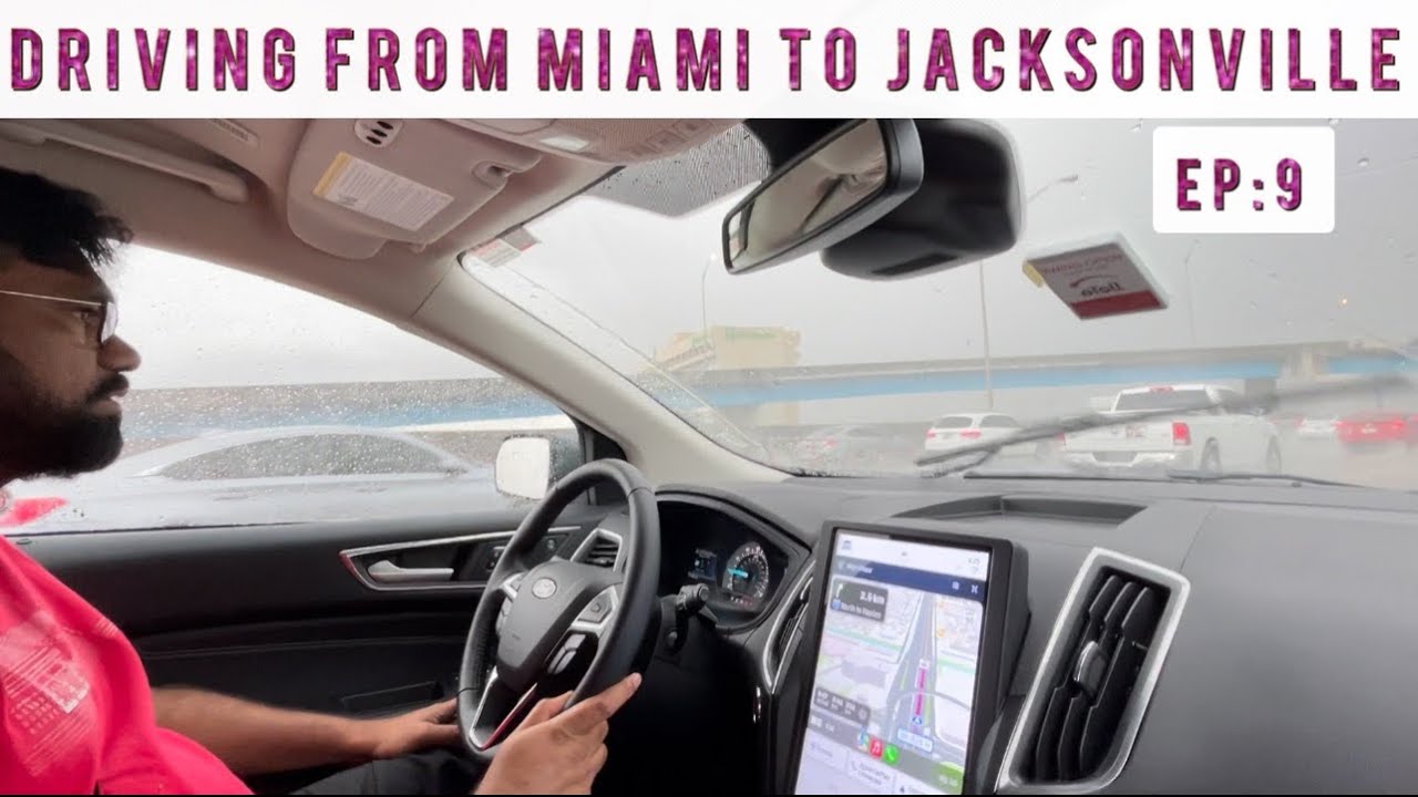 Crazy driving on highway of Florida flying to New York from