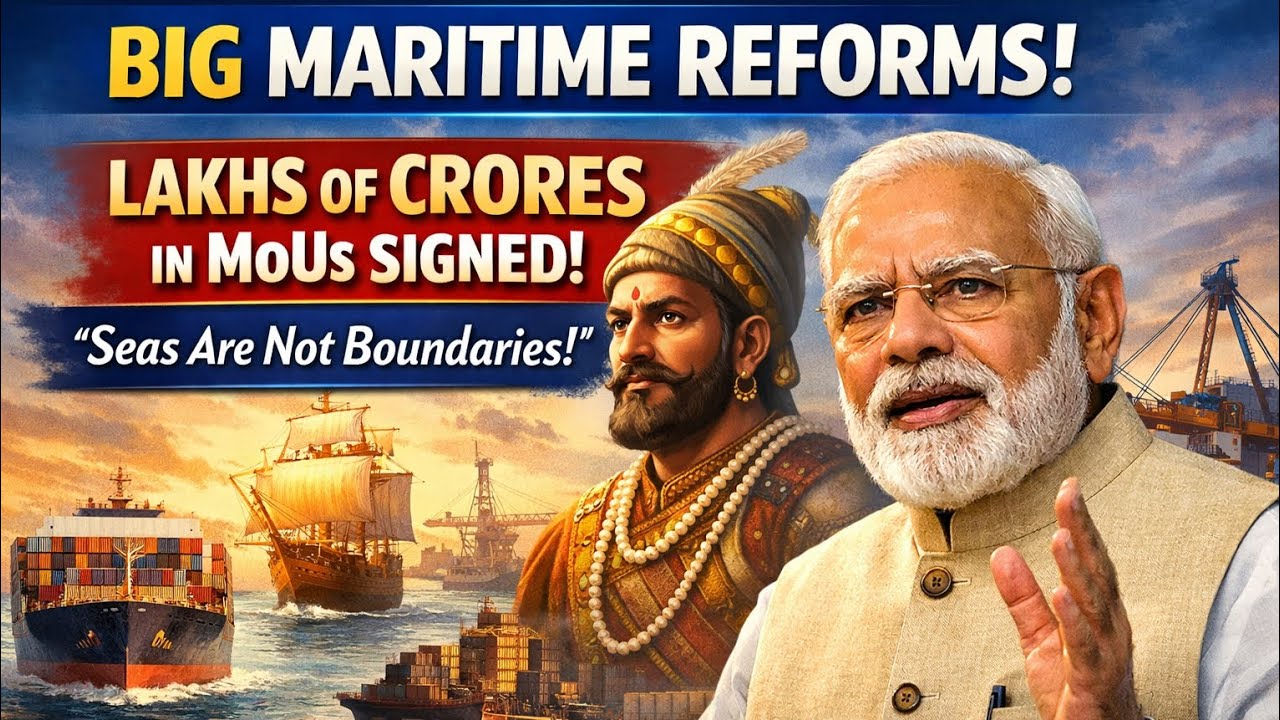 Maritime Sector में ऐतिहासिक सुधार|PM Modi का बड़ा ऐलान|Lakhs of Crores MoUs Signed|JR Entertainment