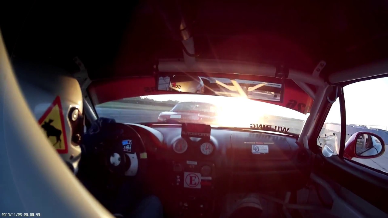 2017 Sebring Turkey Trot - Spec Miata - John Wilding - Race 1 - 8th while racing into dusk