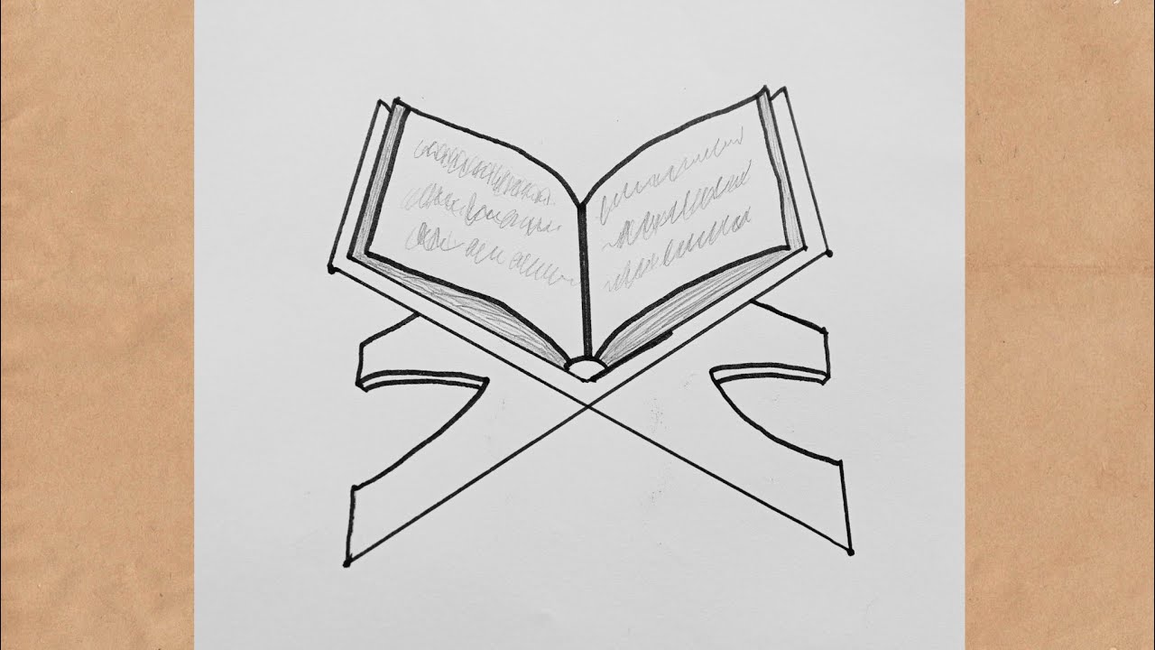 How to draw Quran with 4 Dots | Al Quran Drawing Tutorial | Art Video