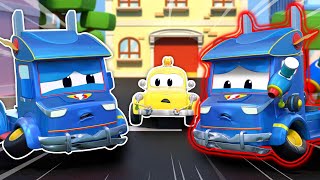 Tow truck CONFUSES hurt SUPER TRUCK with EVIL TWIN|Emergency vehicles for Kids|Car Repair