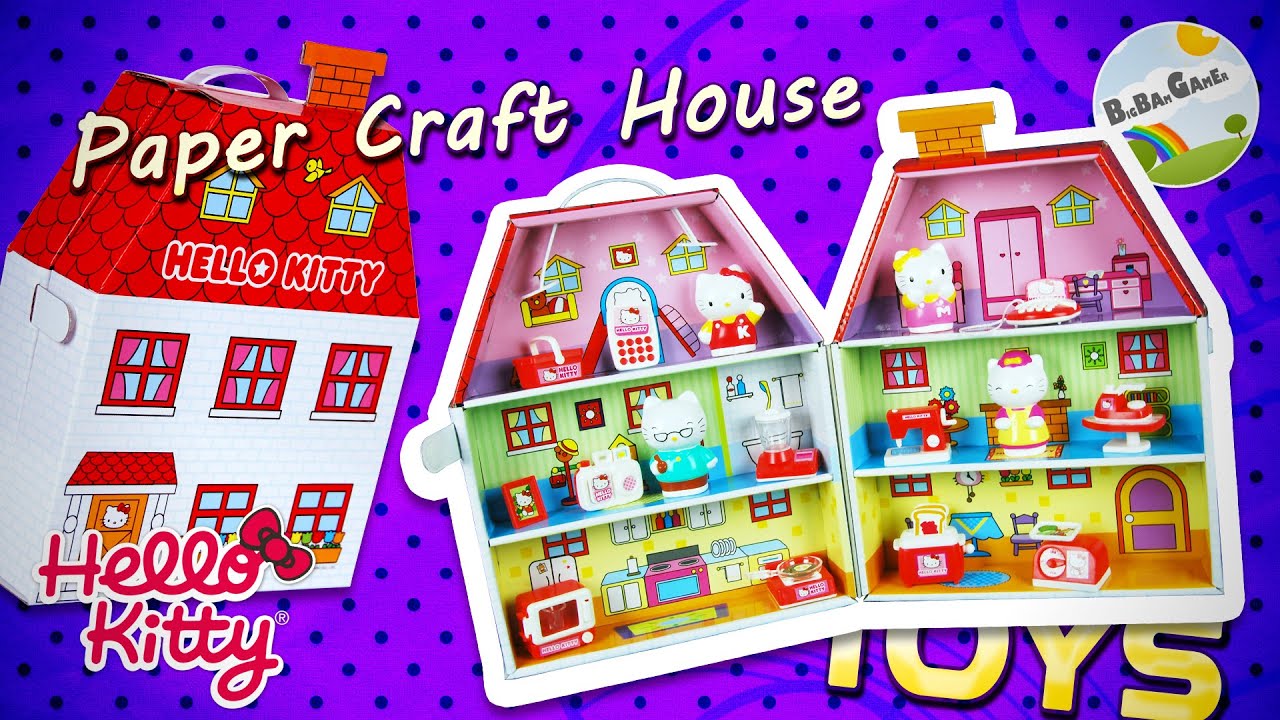 Hello Kitty Paper Craft House - YouTube