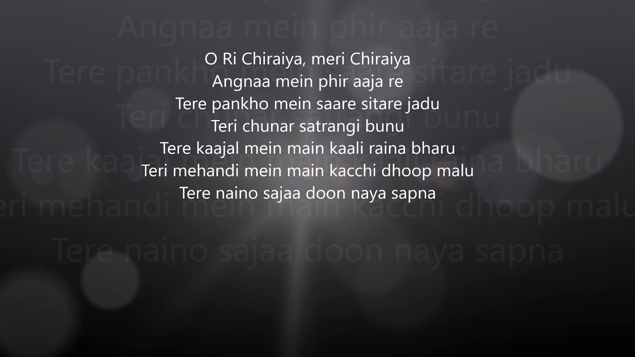 O Ri Chiraiya Full Song Lyrics  Satyamev Jayate