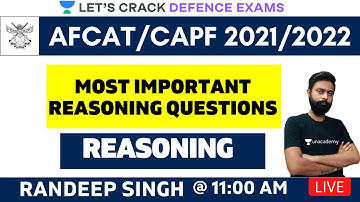 Most Important Reasoning Questions For AFCAT | Target AFCAT 2021 | Randeep Singh