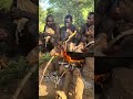 Hadzabe Men Roast Guineafowl &amp; Cook Pig’s Head #hadzabetribe #primitivelife #africantribe #nature