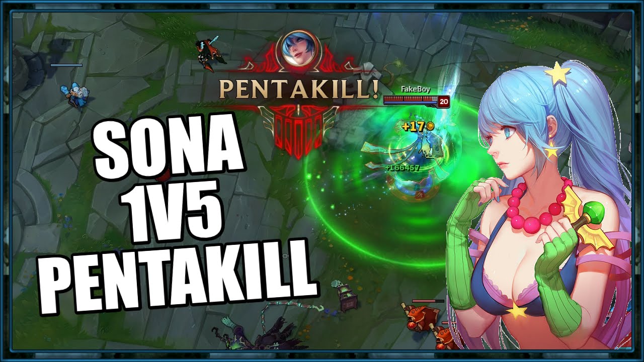 Sona 1v5 Pentakill Urf League Of Legends Youtube