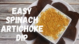 Creamy Spinach Artichoke Dip with Rye Bread Chips