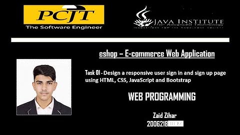 Web Project Task 01 | 1st Year | Semester 01 | Java Institute | Zaid Zihar