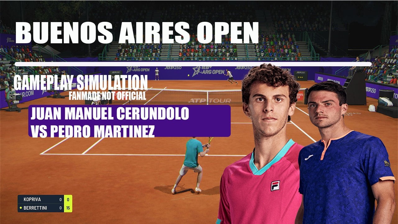 Juan Manuel Cerundolo vs Pedro Martinez | Buenos Aires Open | Gameplay Simulation CLUCH PLAZER