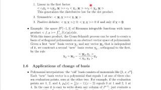 Math 23b.  Week 6, Video 2: Integration rules, inner product, and change of basis (19.4-19.6)