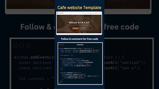 Modern Café Website Design ☕ | HTML CSS Landing Page UI #Shorts