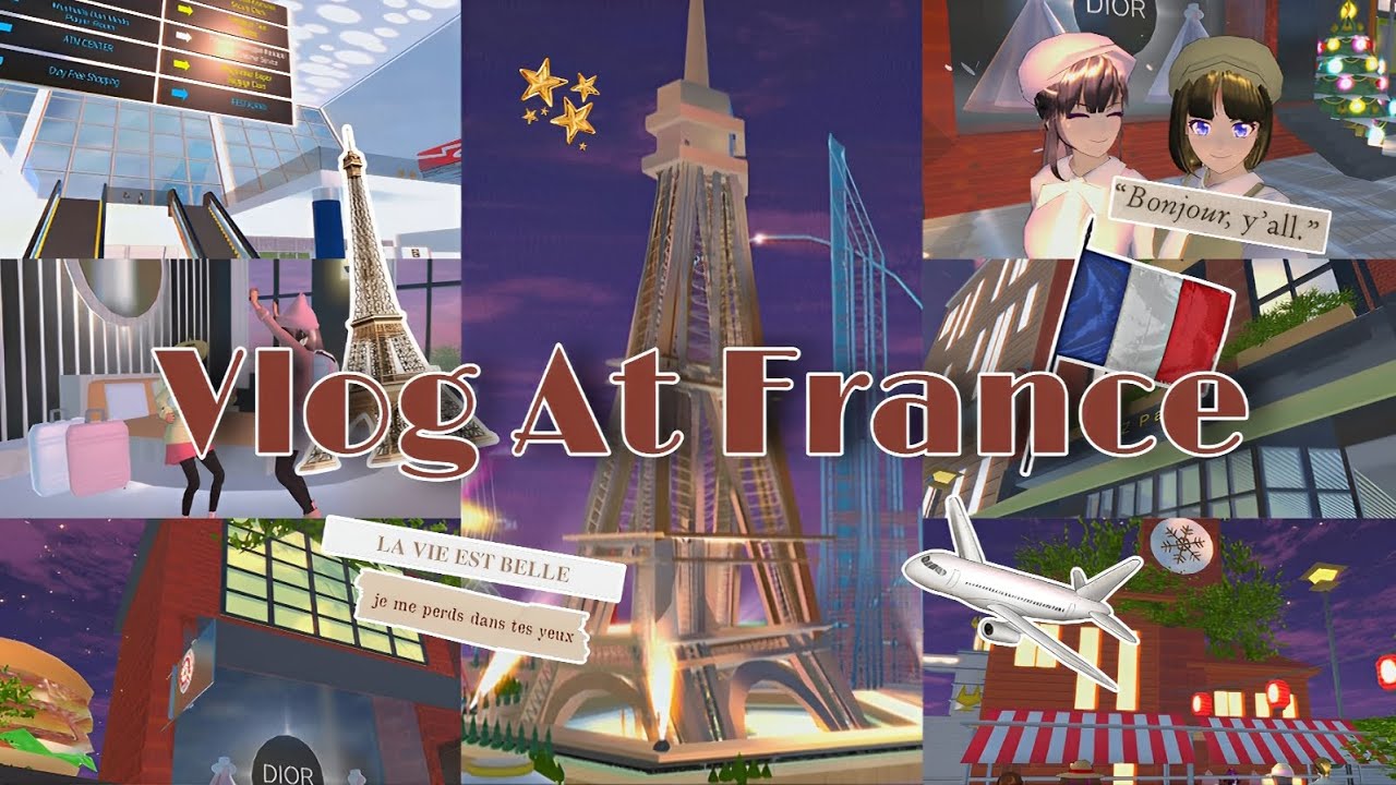 𝅃  ֹ  ׅ  🇫🇷̶  ֹ  ׅ ꒰꒰ Vlog at France || Sakura School Simulator