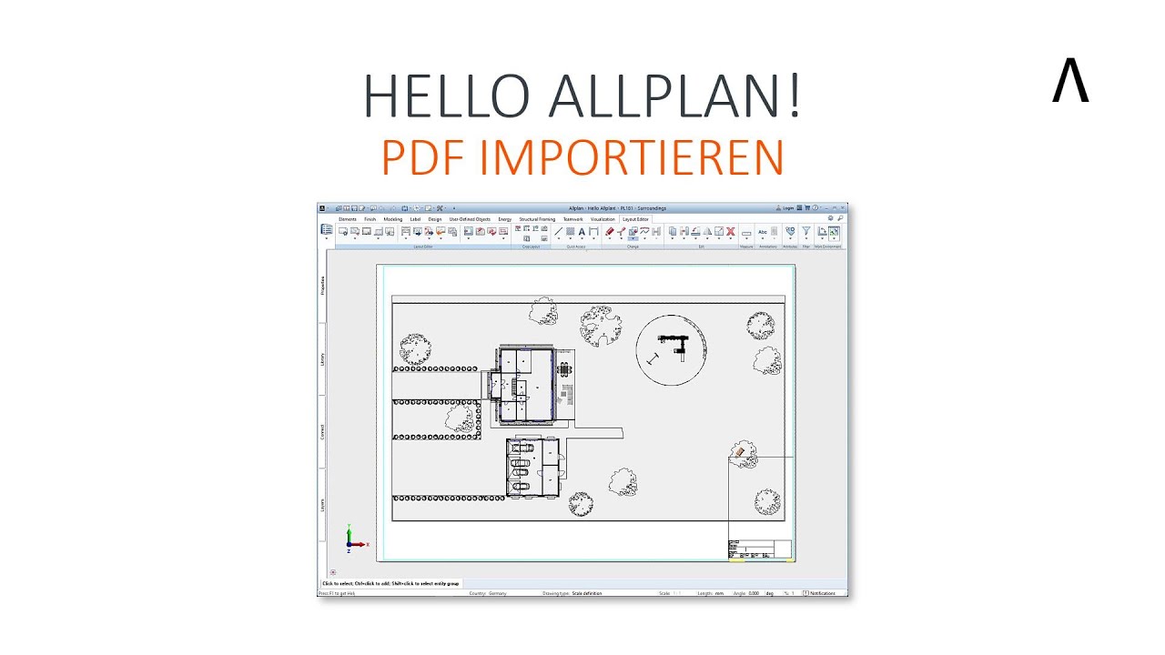 Hello Allplan! 2022 - Import PDF - YouTube