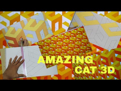  DEKORASI  KAMAR  KREATIF 3D WALL DECORATION EFFECT CAT  