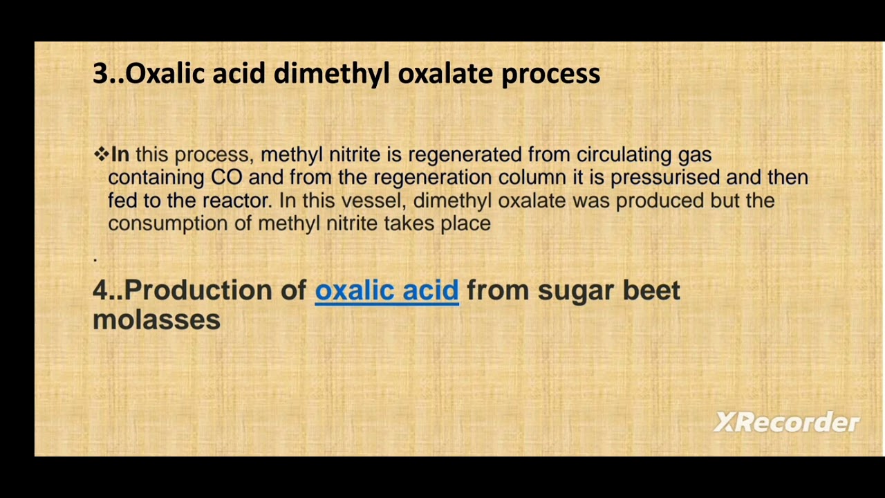 Oxalic acid[unit operation and processes]