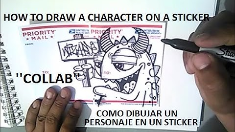 How to draw a monster character on a  sticker