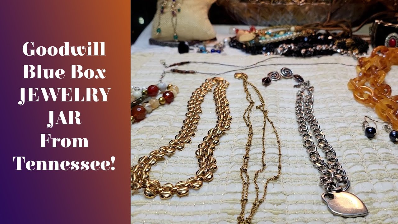 Goodwill Blue Box JEWELRY JAR From Tennessee! YouTube