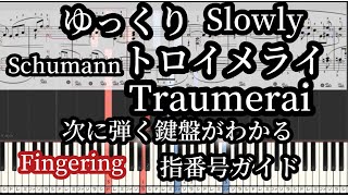 Schumann No.7 in Fdur Trumerei op.15 Slow piano tutorial finger