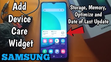 How to Add Device Care Widget on Samsung Galaxy A02. Storage, Memory, Optimize & Date of Last Update