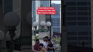 Food Delivery Rider Escapes ICE After Wild Bike Chase in Chicago #ICE #Chicago #ViralVideo #News