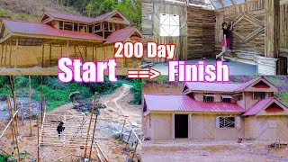   Complete Dream House Construction From Start To Finish  Off Grid  Bushcraft Shelter