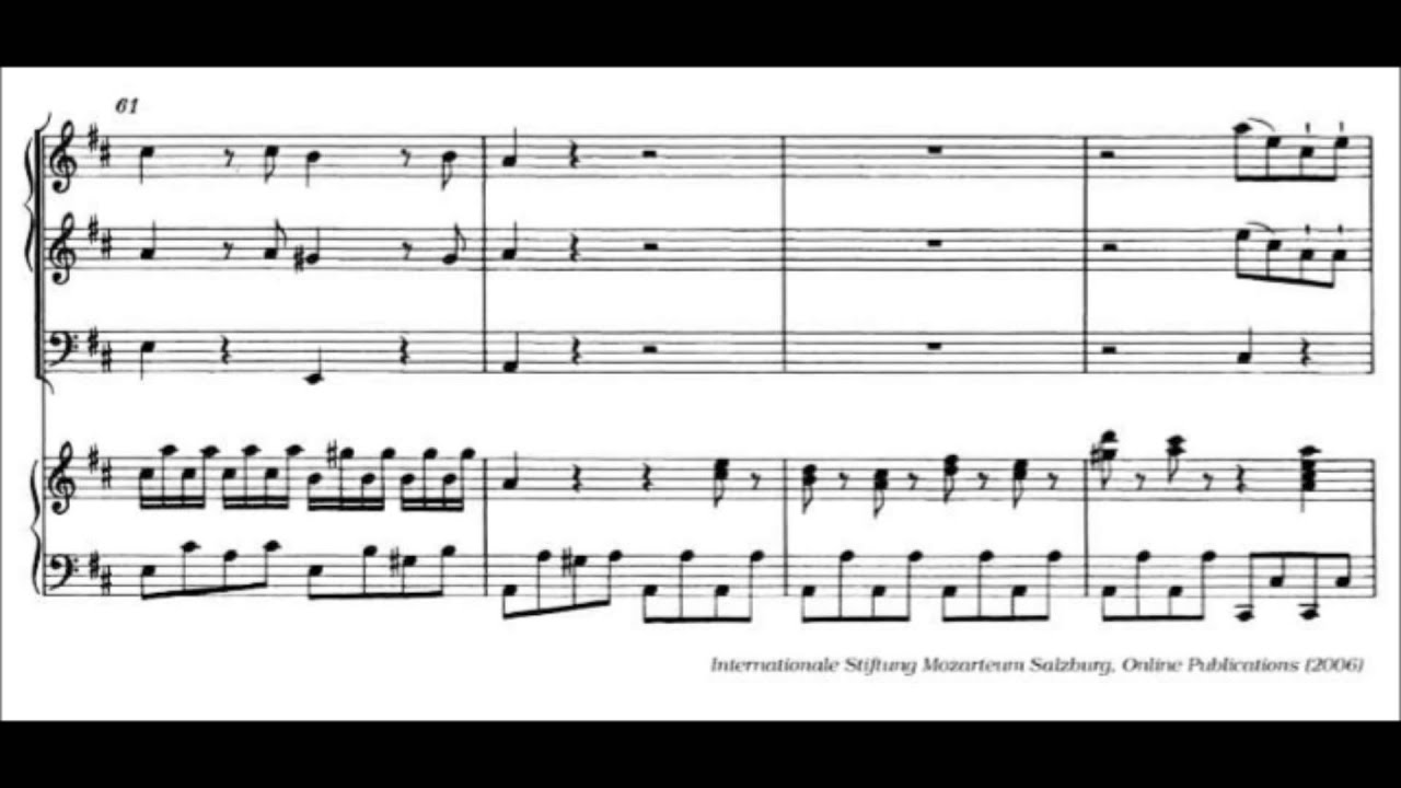 Mozart Harpsichord Concerto n°1 K.107 (I) (Score) YouTube