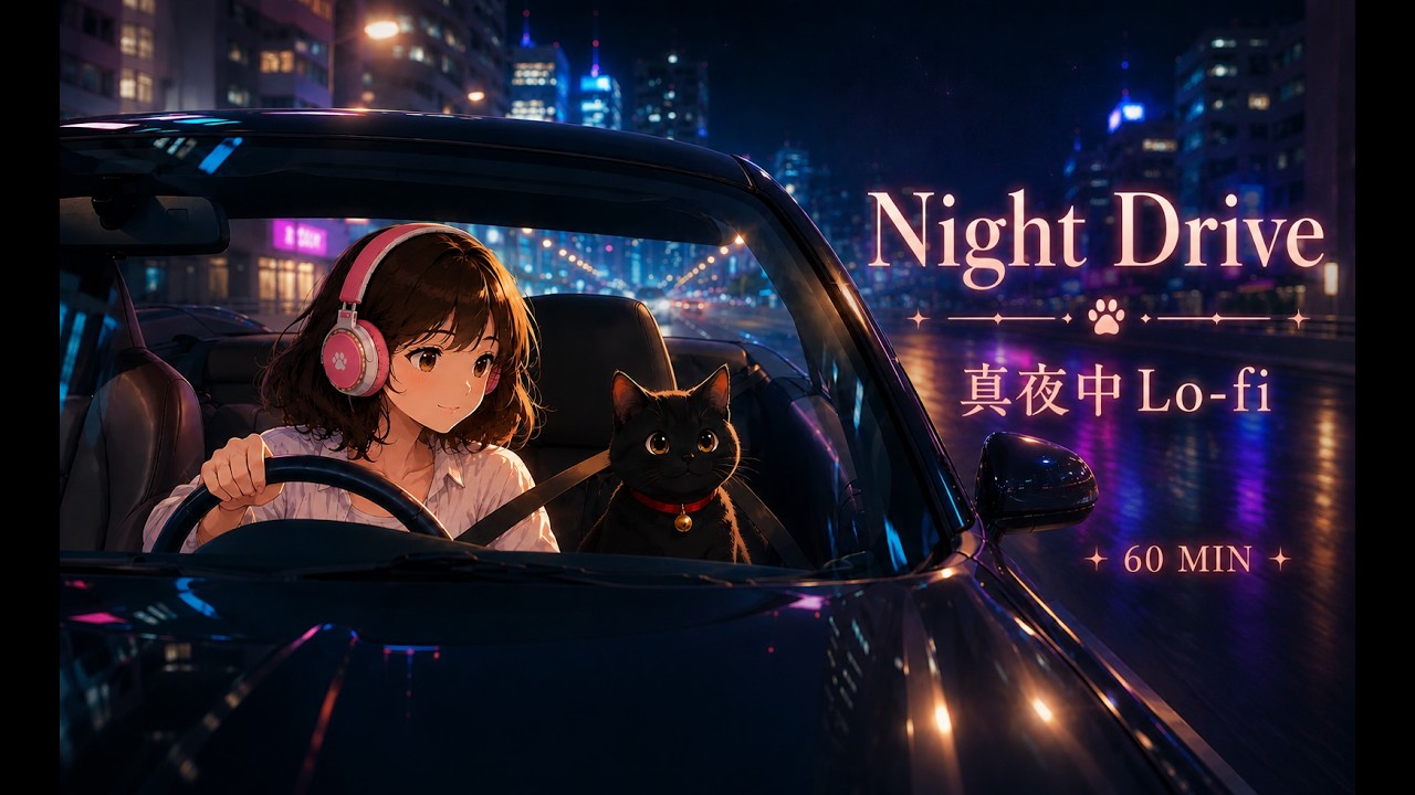 黒ねこと夜のドライブ】真夜中のChill POP｜Night Drive Lo-fi & Chill