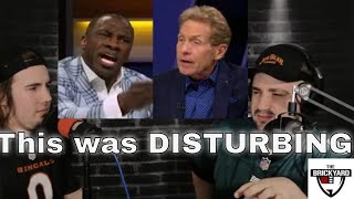 Reaction: Skip Bayless and Shannon Sharpe have a DISTURBING moment as Skip Bayless hits a new low