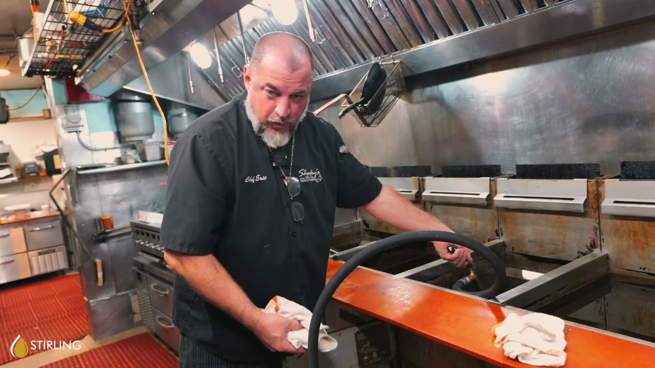 Video thumbnail: a Stirling technician at a fryer