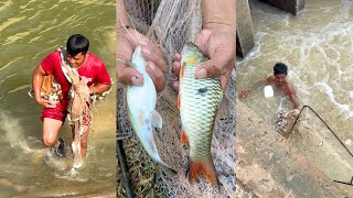 Real Life 100% Net Fishing  5Kg In River At The Countryside EP #33