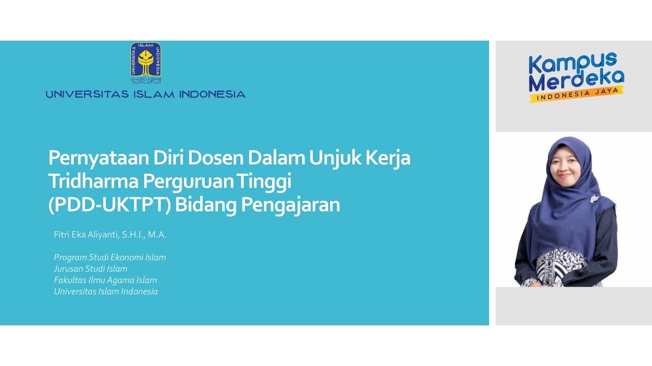 PDD-UKTPT Bidang Pengajaran || Fitri Eka Aliyanti || Prodi Ekonomi Islam UII