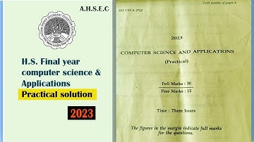 HS 2nd Year Computer Science Practical Solution || 2023