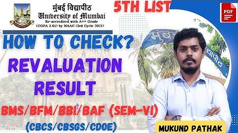 How to Check TY-BMS/BAF/BBI/BFM SEM 6 Revaluation Results? 5th List l Mumbai University l Mukund Sir