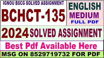 bchct 135 solved assignment 2024 || bchct 135 solved assignment 2023-24 in English ||  bchct135 2024