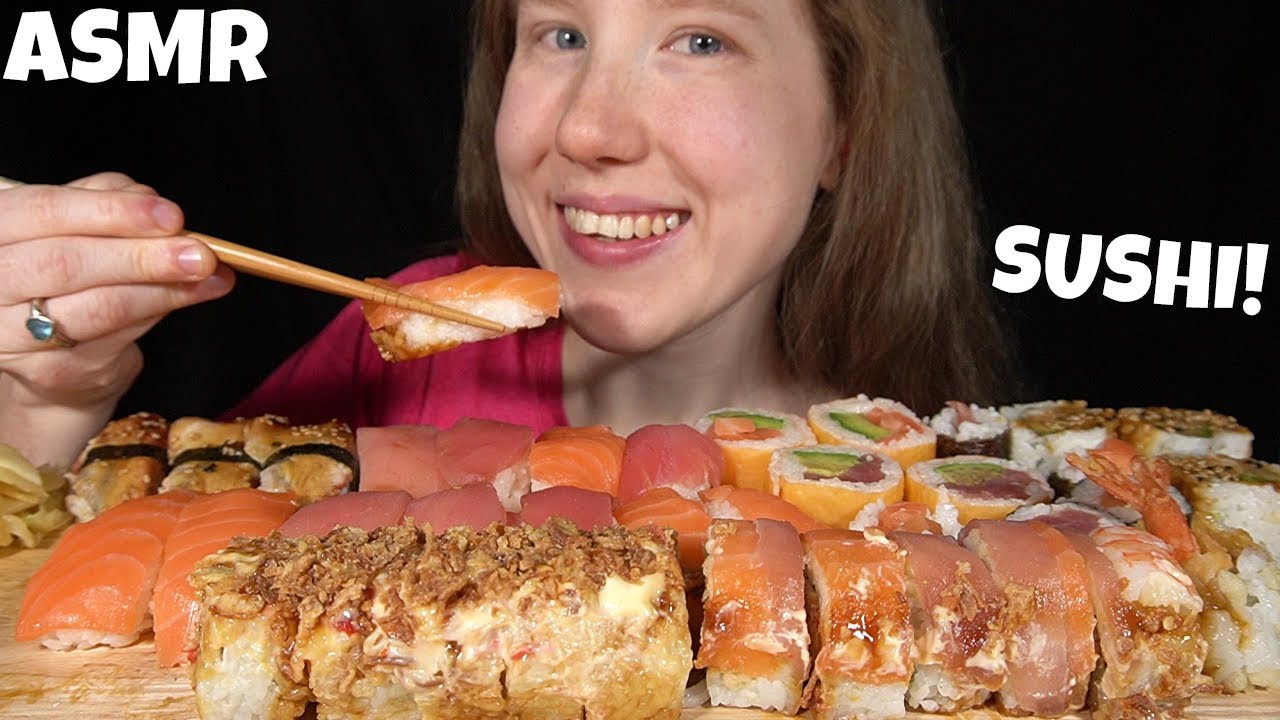 ASMR SUSHI PLATTER MUKBANG (No Talking) EATING SOUNDS