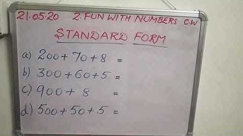Class 3 maths(ncert) ch:2 topic "standard form"