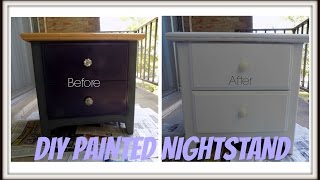 HI everyone!!!!! Welcome back for another video. Today I will show you how I got my nightstand from grey and purple to pure white. It 