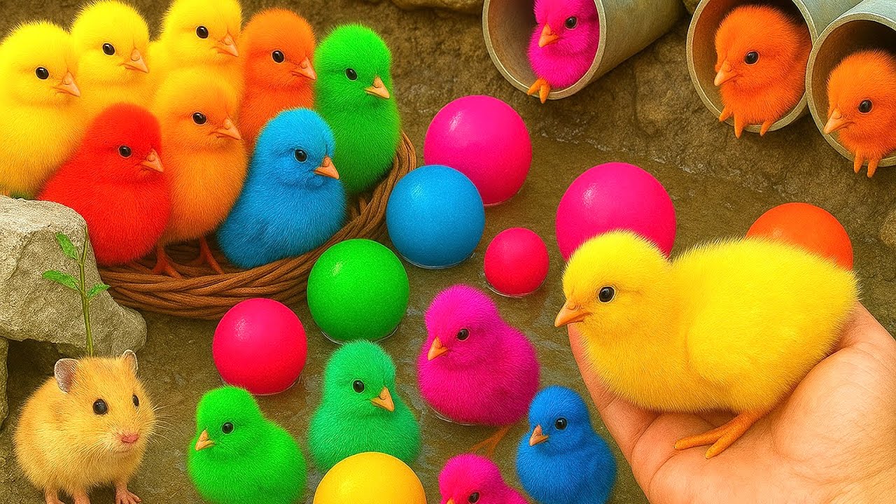 Catch Funny Chickens, Colorful Chickens, Rainbow Chickens, Cute Rabbits, Cute Hamsters, funny animal