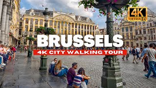 Brussels, Belgium Walking Tour 🇧🇪 | 4K Ultra HD - 60fps