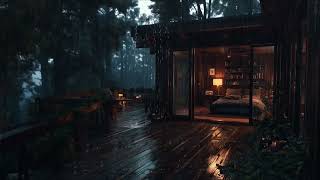 Rainy Night in a Forest Room | Deep Sleep \u0026 Relaxation [No Music]
