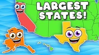 Learn About The Largest US States by Population Size! | US States Compilation | KLT