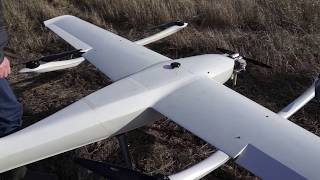 Test flight of VTOL UAV (part 1, vertical setup)