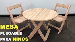 MESA PLEGABLE DE MADERA PARA NIÑOS FACIL Y BONITO DE HACER  TUTORIAL DE CARPINTERÍA