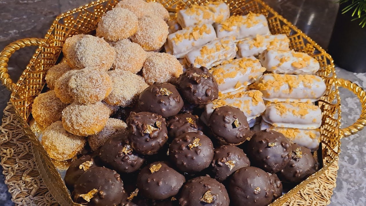 حلويات العيد2025💫بدون بيض  ولا طابع تشكيلة راقية بعجينة واحدة مداقات مختلفة  كدوب في فم #حلوة دانون