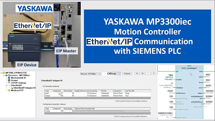 MY03. YASKAWA MP3300iec EtherNet/IP Communication with Siemens S7-1200 PLC