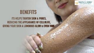 Roots And Herbs Ayurvedic Natural Treatment 100% Vegan Sugar Body Scrub Crushed Coffee & Tonka Beans screenshot 4