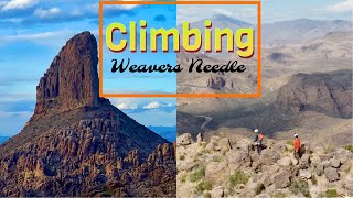 Climbing Weavers Needle in the Superstition Mountains