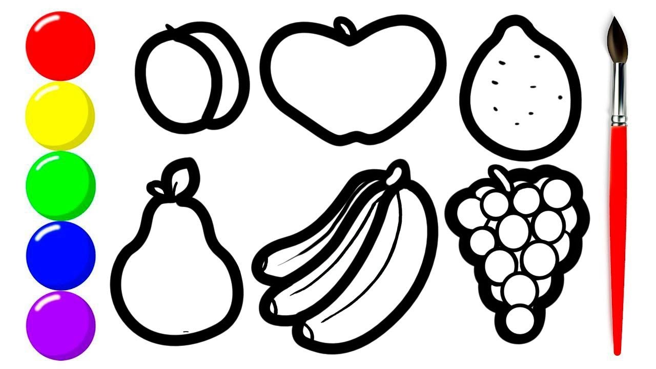 Bolalar uchun mevalarni qanday chizish mumkin/How to draw fruit for ...