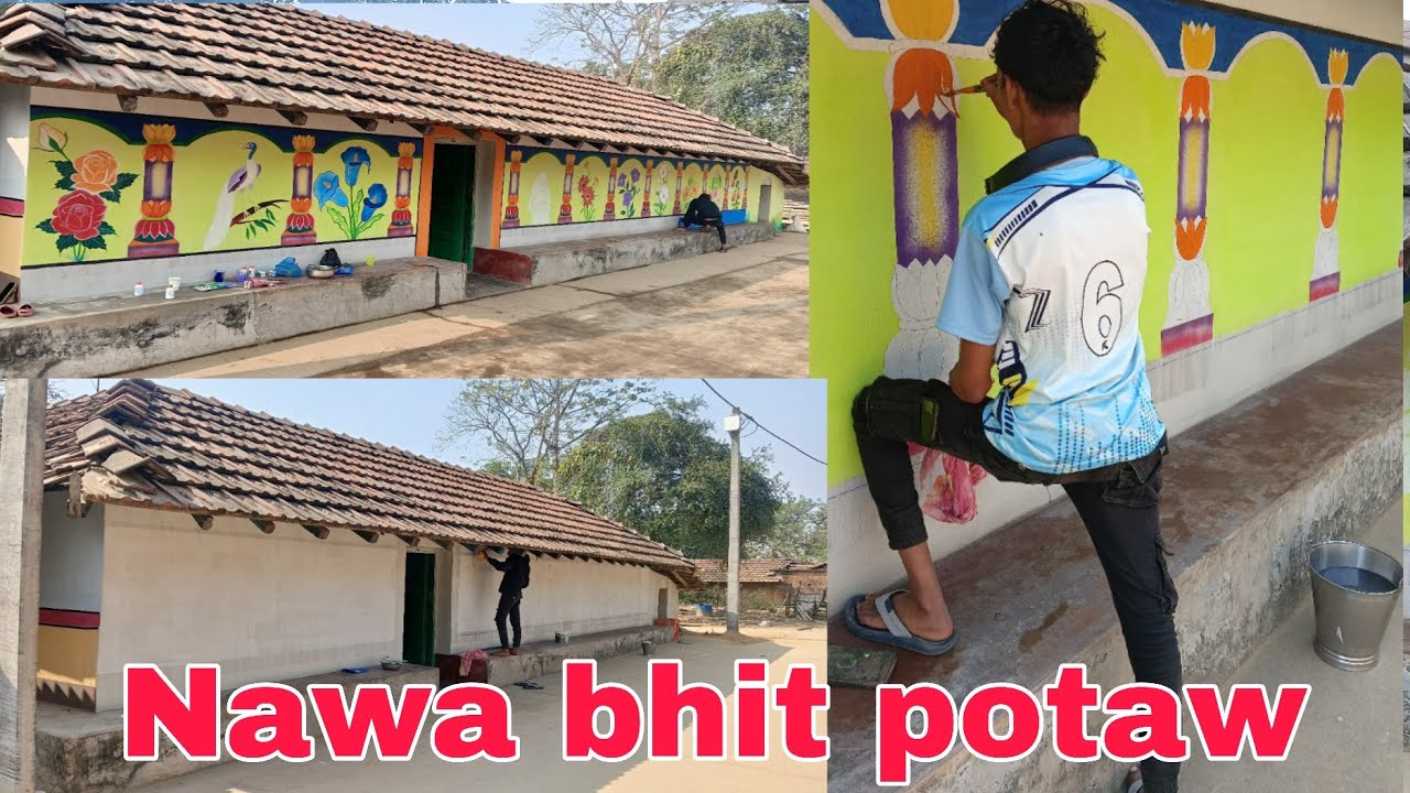 New design bhit potaw / traditional wall painting video / drawing painting art 
