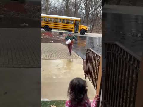 Greeting uncle John from school #cute #toddler #uncle #shorts